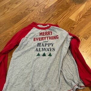 Red and Gray Merry Everything Long Sleeve Shirt